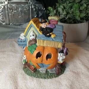 Halloween House Vintage Ghost JOL Spooky Luminary Ceramic Village  Goblin Manor